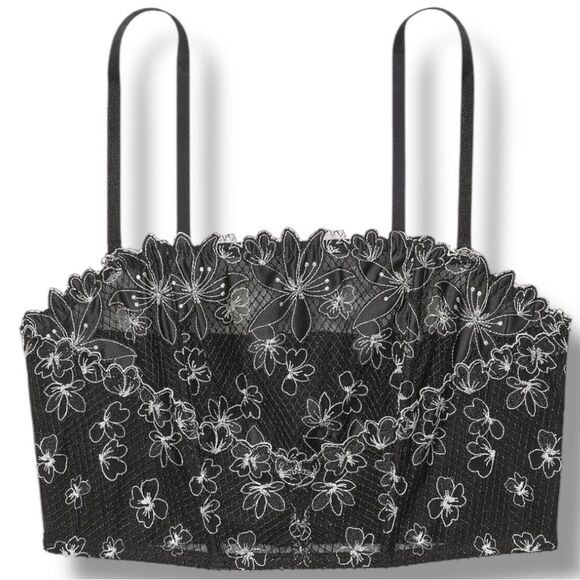 Victoria's Secret Very Sexy Ziggy Glam Embroidery Unlined Strapless Corset Top - Picture 1 of 6